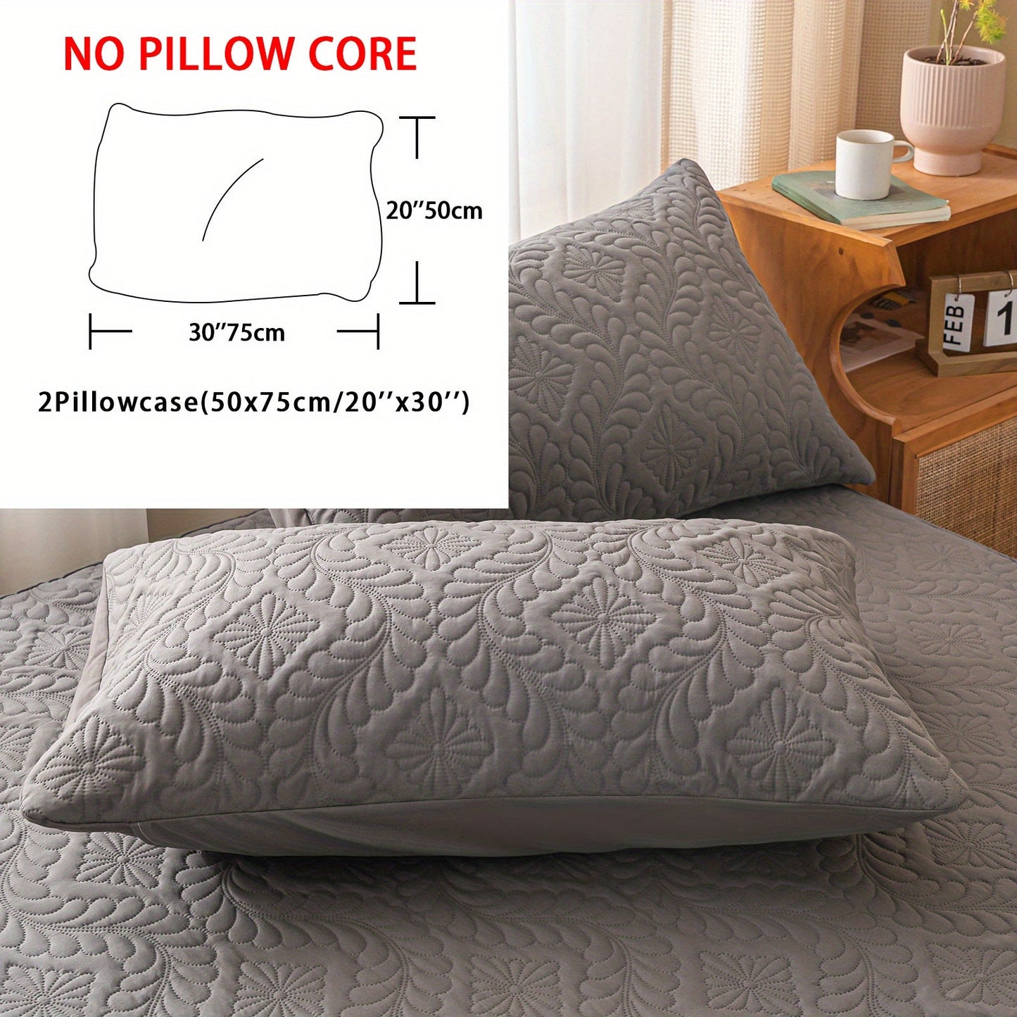 One set of two pieces of 100% waterproof mattress protector pillowcases made of 3D air bamboo fabric. The mattress cover is designed to provide cooling and is smooth, soft, and breathable. It is noiseless and washable, with a deep pocket size ranging