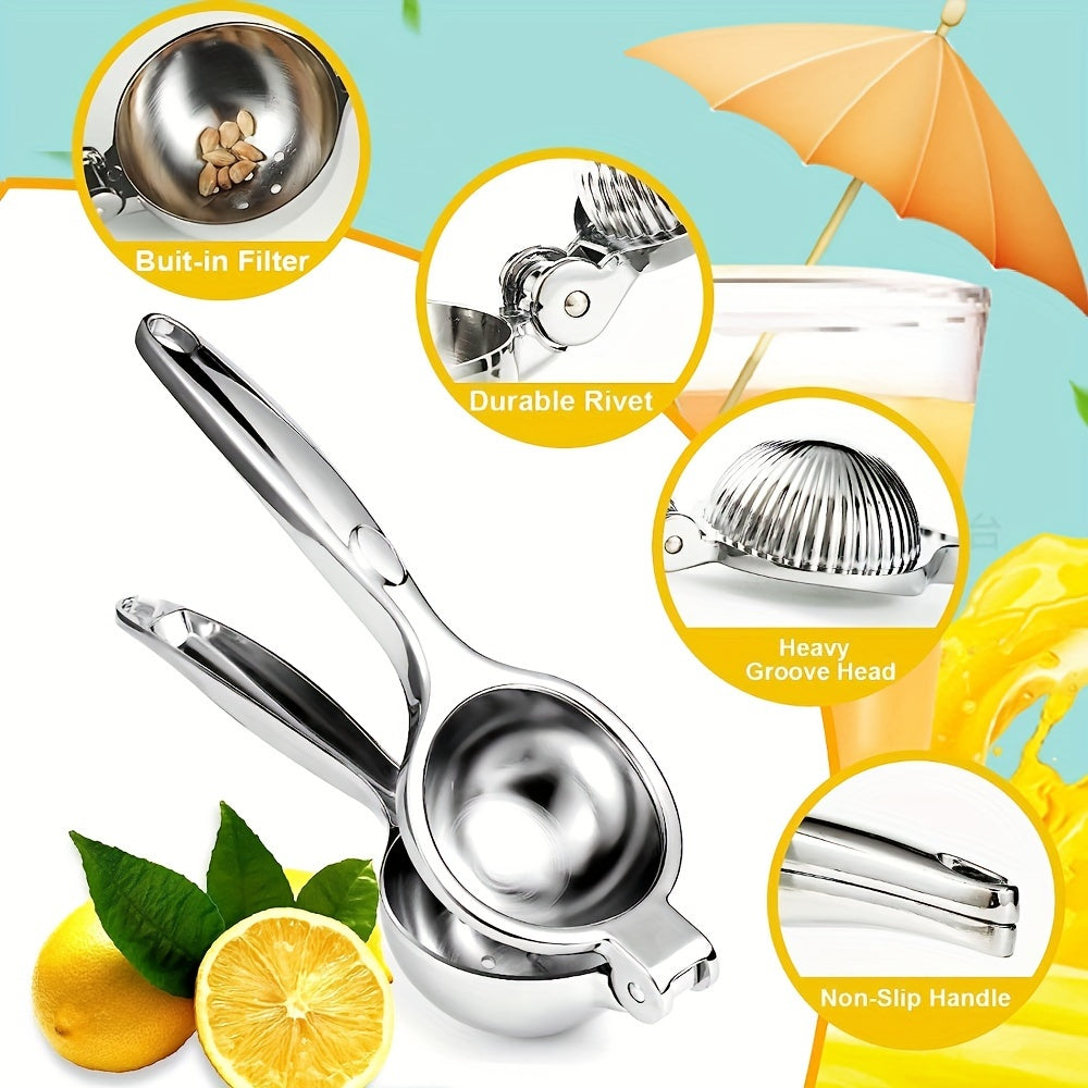 Large Heavy Duty Premium Lemon Squeezer, Stainless Steel Handheld Juicer for Citrus, Manual Hand Press Lime Juicer, Bar Tool for Fresh Citrus Juice