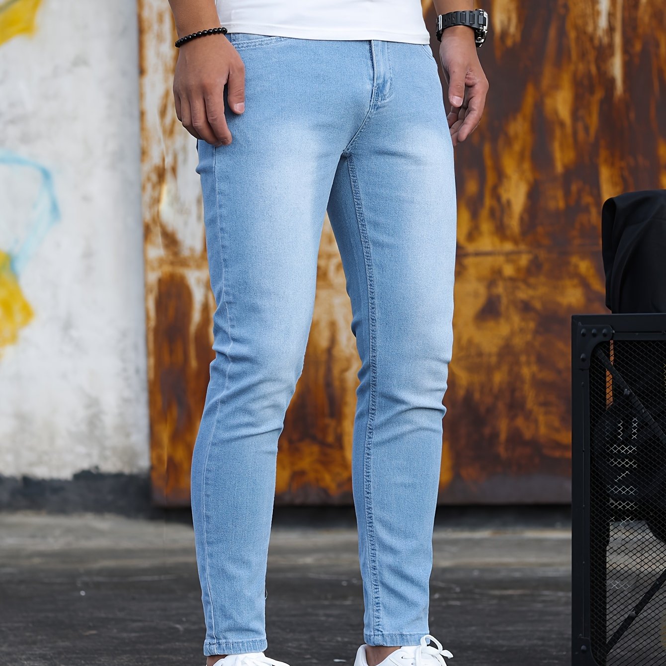 Stretch denim pants for men, ideal for all seasons.