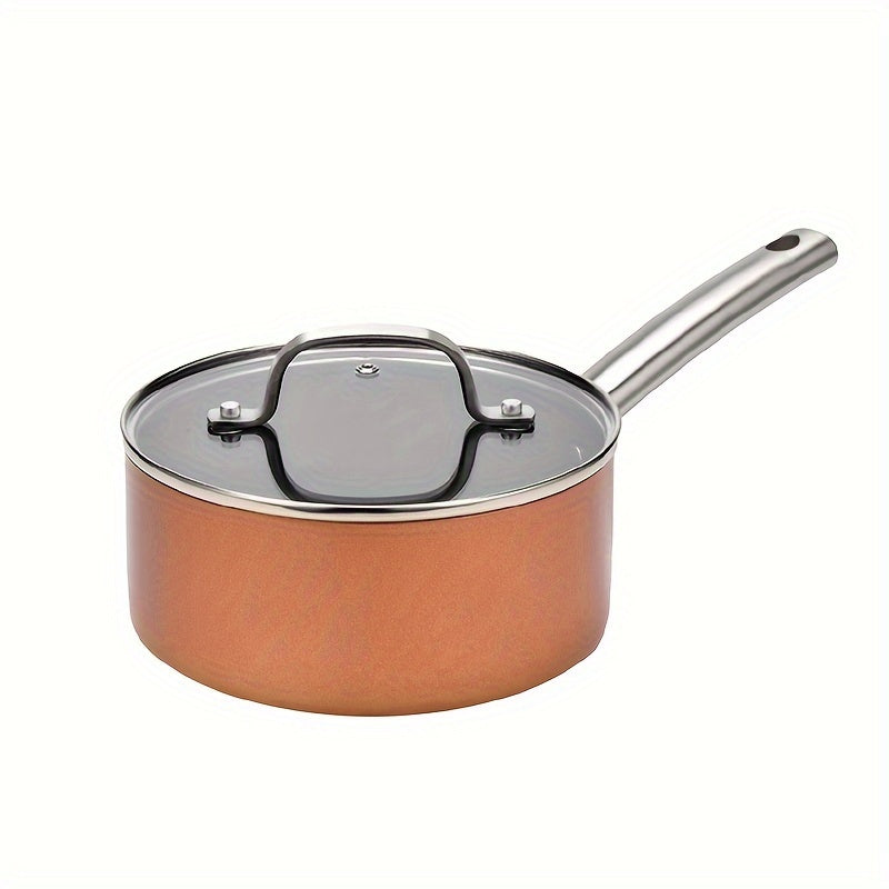 Six-piece Nonstick Frying Pan Set with Sizes 17.78cm, 24.13cm, and 30.48cm, Includes Fry Pan, Casserole Pan, and Sauce Pan with Lids. Oven and Dishwasher Safe, Suitable for All Cooktops. Essential Kitchen Supplies.