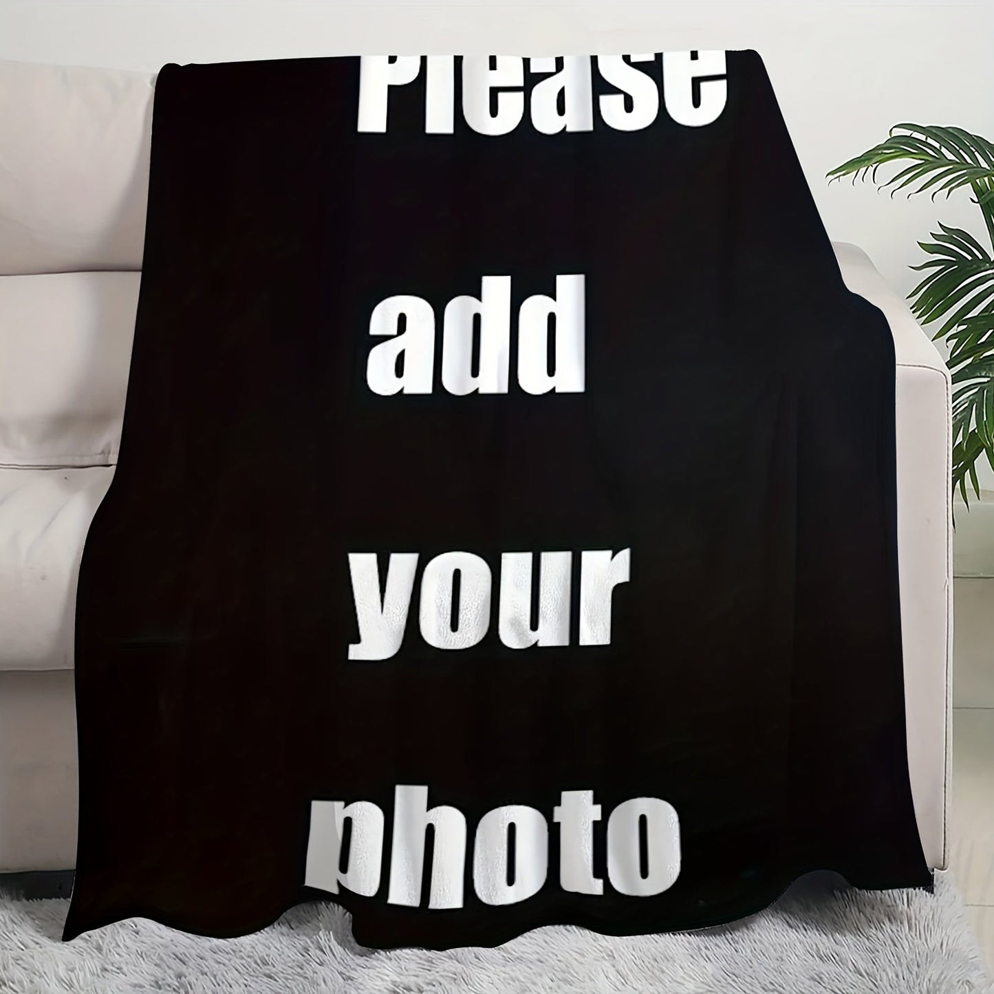 Modern Polyester Knit Bed Blanket featuring Digital Print - Easy to Clean in Washing Machine, Versatile All-Season Flannel Texture, Personalized with Your Own Photos - Perfect for Relaxing or Staying Cool with AC