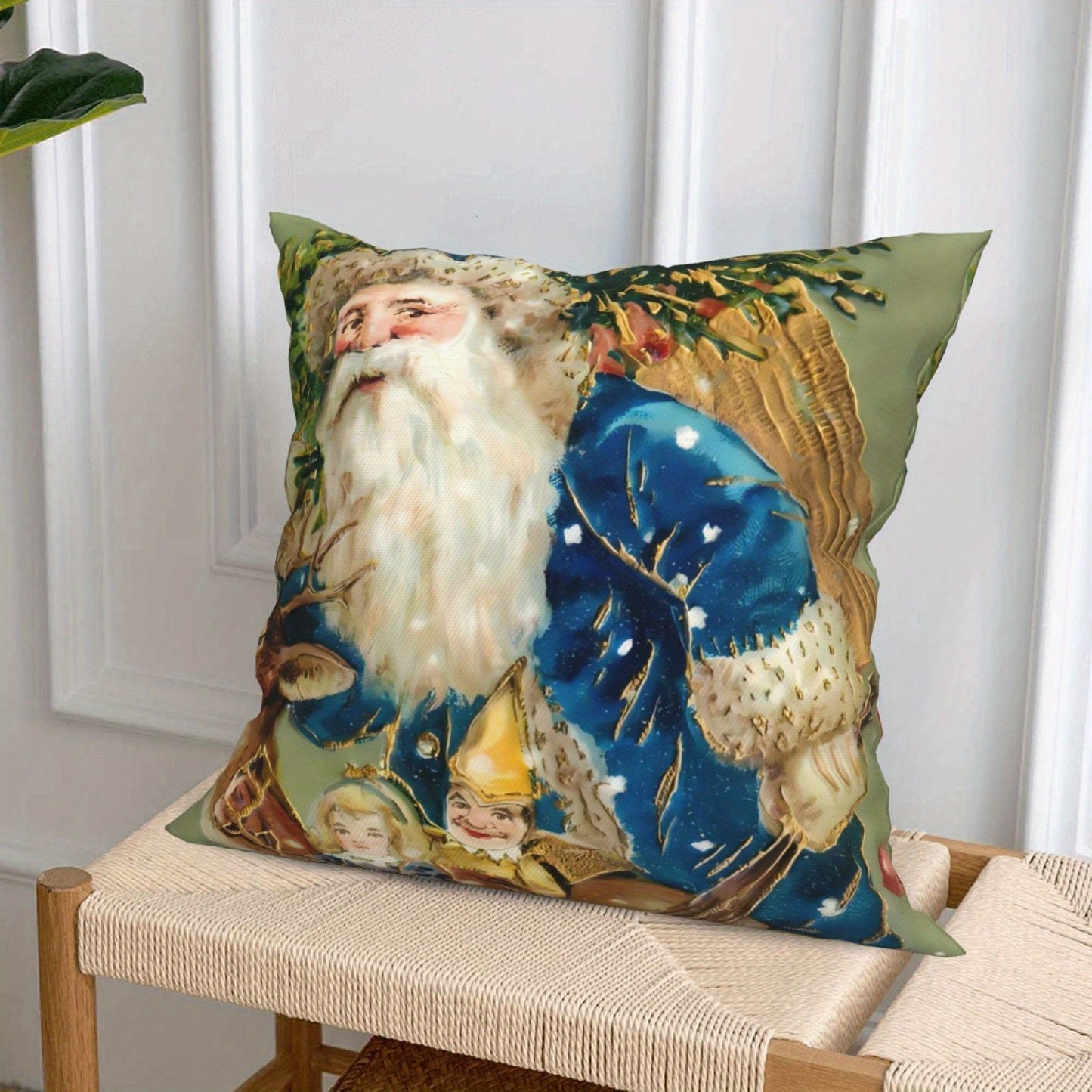 Decorate your living room and bedroom for Christmas with these festive pillow covers featuring snowman, reindeer, and Father Christmas. The perfect Xmas gift or ornament, each cover measures 45*45CM and comes in a set of 4 or individually. Pillow core