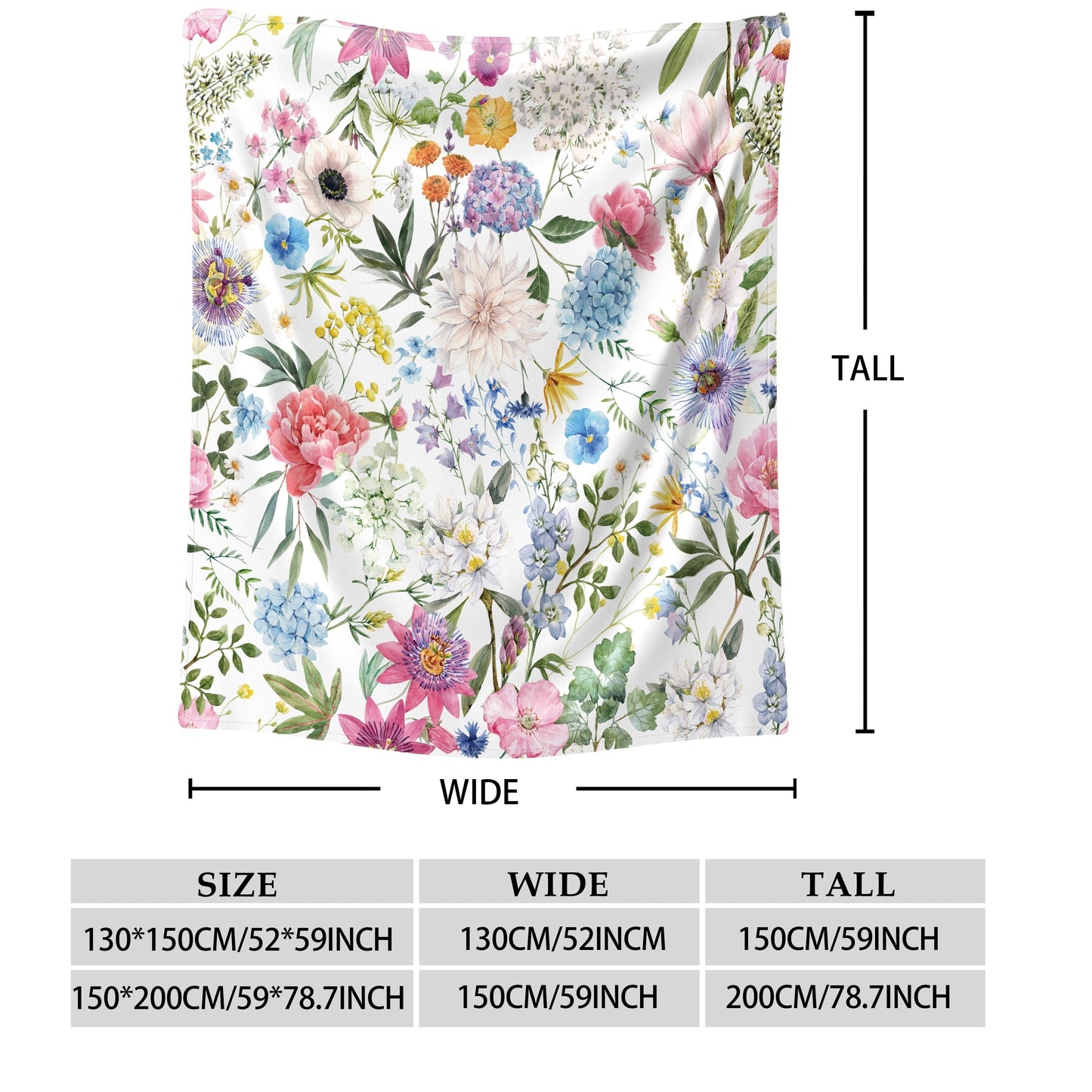 Soft and cozy flower print blanket, perfect for napping on the go or at home. Ideal for adding a touch of warmth and style to any room. Makes a great birthday or holiday gift for girls and adults. Suitable for all seasons.