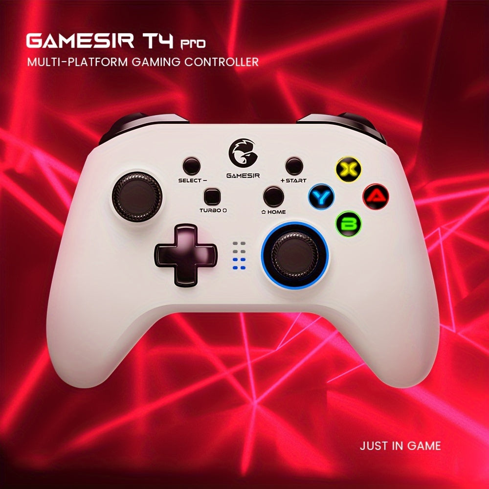 GameSir T4Pro Wireless Gaming Controller for PC/Switch/Android/iOS with Dual-Vibration, RGB LED, 4 Programmable Keys, 6-Axis Gyro.