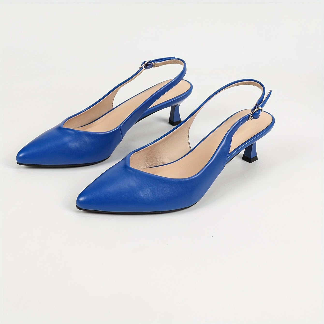 Chic and comfy pointed-toe kitten heel sandals for work.