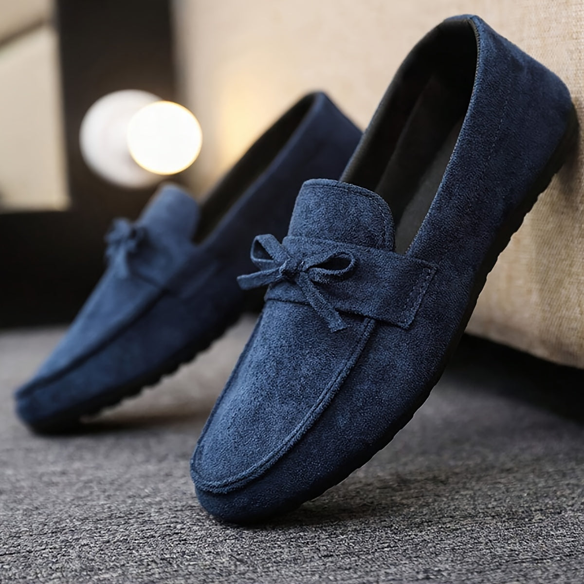 Men's slip on loafers with solid color, non-slip rubber sole. Suitable for banquet, office, and weddings.