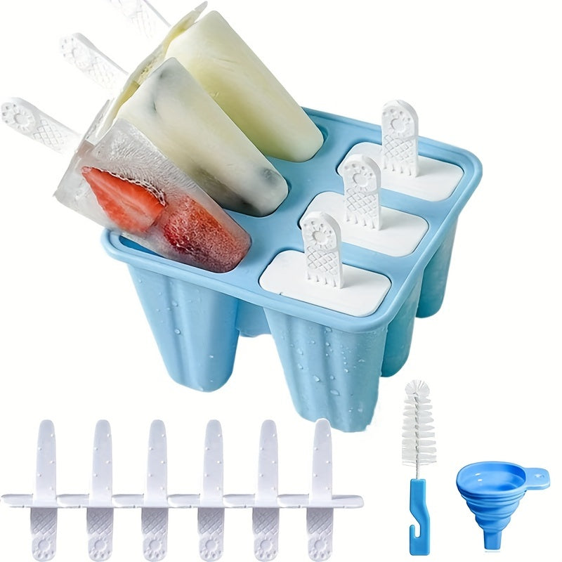 Silicone Popsicle Maker Set with 6/12 Cavities - Free of BPA, Comes with Easy Release Ice Pop Molds, Reusable Sticks, and Cleaning Brush