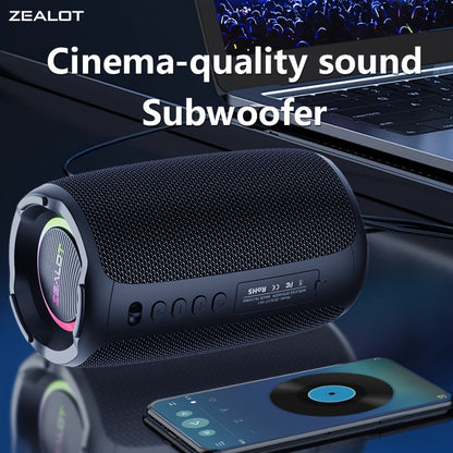 ZEALOT 20W Wireless Speaker with 3600mAh battery, Hi-Res Audio, Bass Boost, Tabletop Stereo Sound, USB Connectivity, Button Control, 7.2 Surround, for Smartphones/Tablets/Computers (No