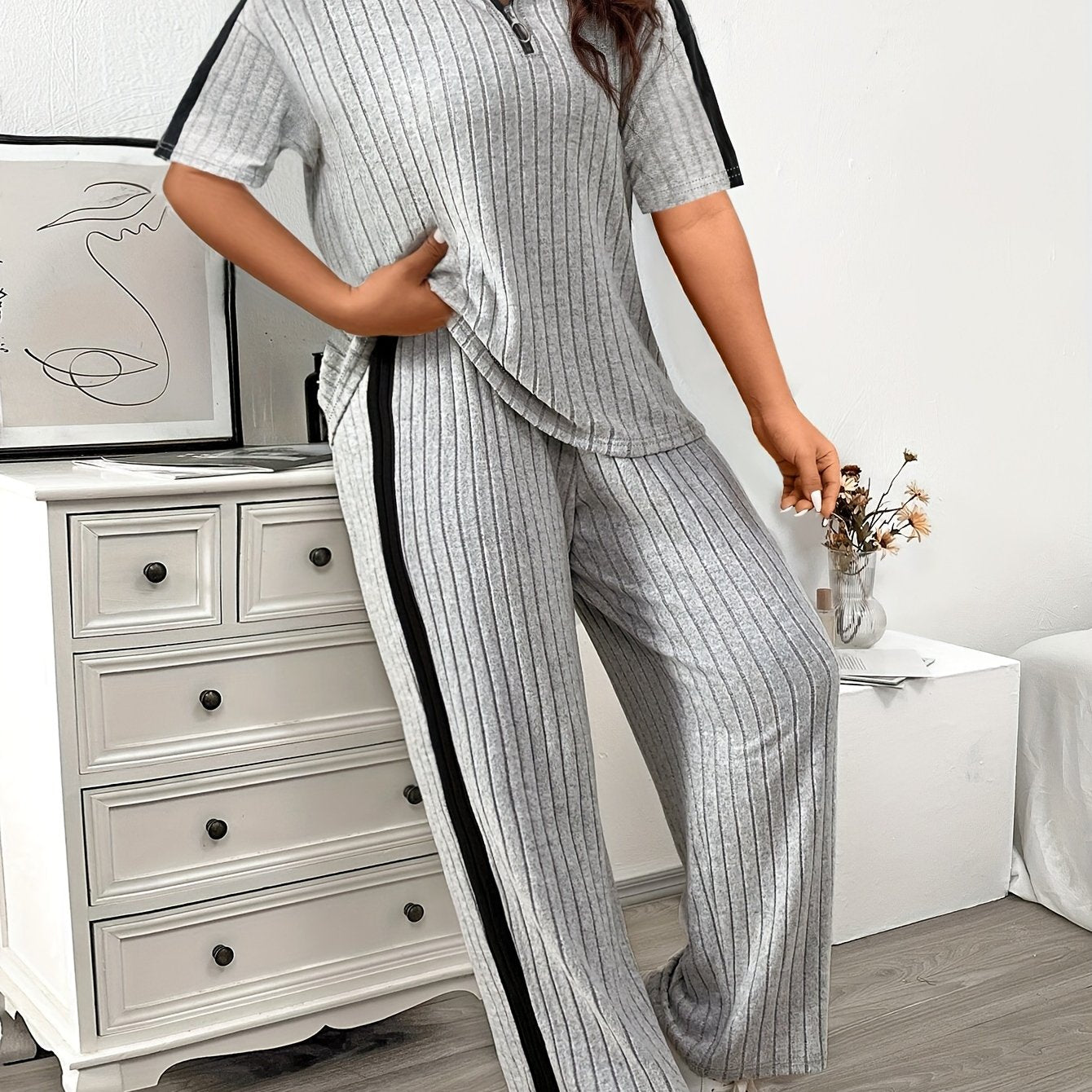 Casual large-size home clothes set