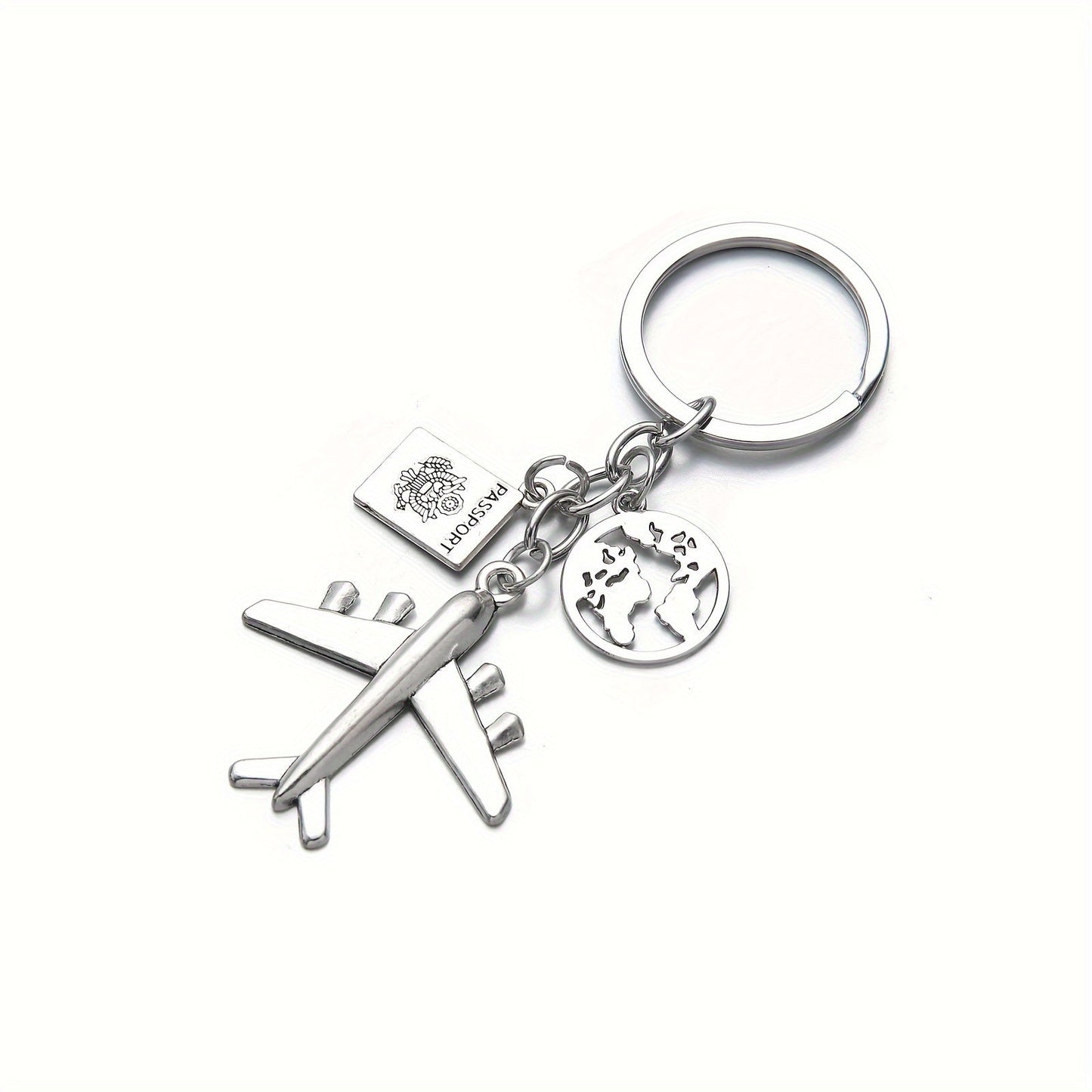 Collection of 20 Earth-themed Airplane Keychains, featuring Pilot design, Travel Airplane Pendant, and Traveler Keychain - Perfect for Travel Enthusiasts!