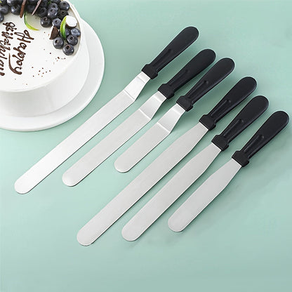 Get a set of 3 high-quality stainless steel cake scrapers, including straight and curved cream scrapers. These professional baking pastry tools are perfect for cake decorating and come in a convenient pack of 3. Add these stainless steel cake scrapers to