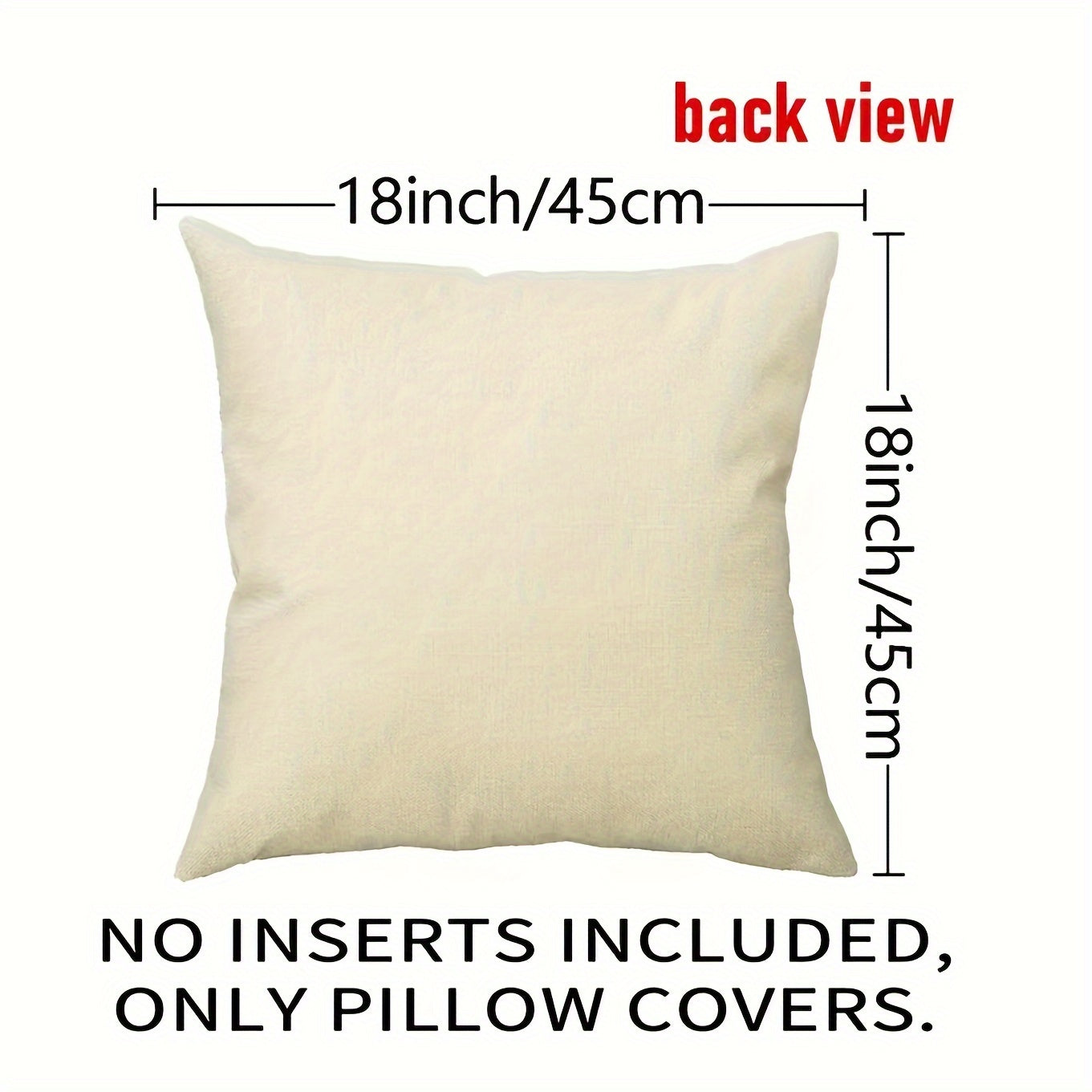 Set of 2 Beige Linen Pillow Covers, Modern Style, Double-sided Design, Easy to Clean with Zipper Closure, Suitable for Couch, Bed, Porch, Both Indoor and Outdoor Use, Adds European Farmhouse Charm to Your Home, Made with High-Quality Woven Linen Fabric