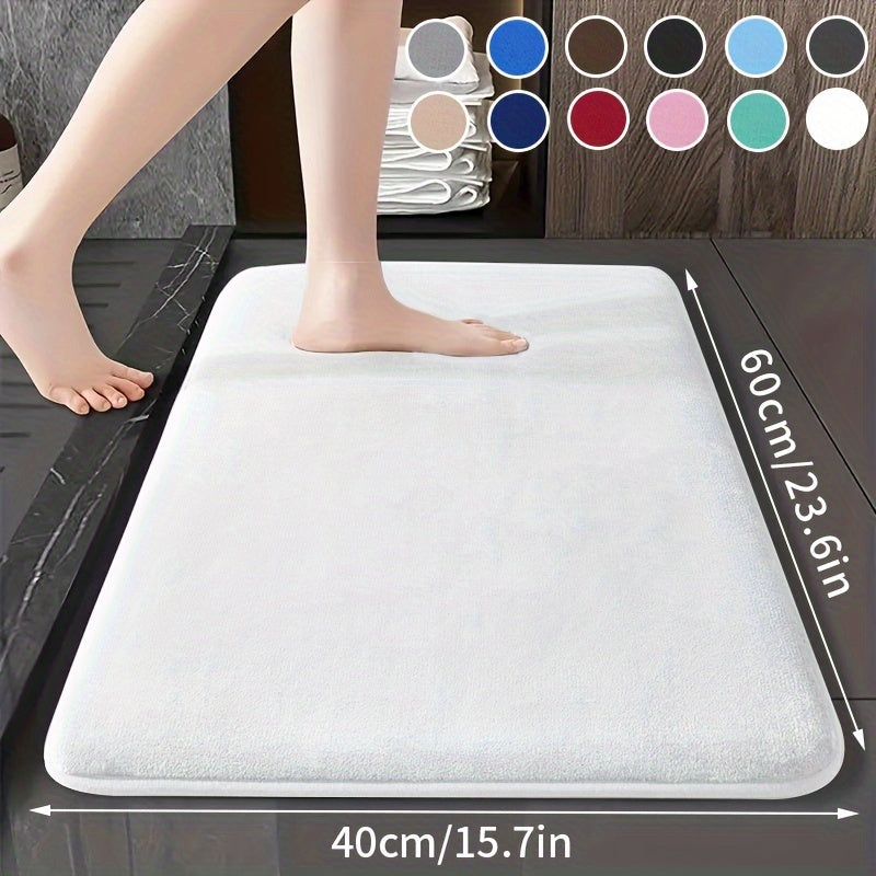 Thick and Plush 25D Sponge Bath Mat - Non-Slip, Highly Absorbent, Ideal for Shower, Kitchen, Laundry Room & Bedroom Décor