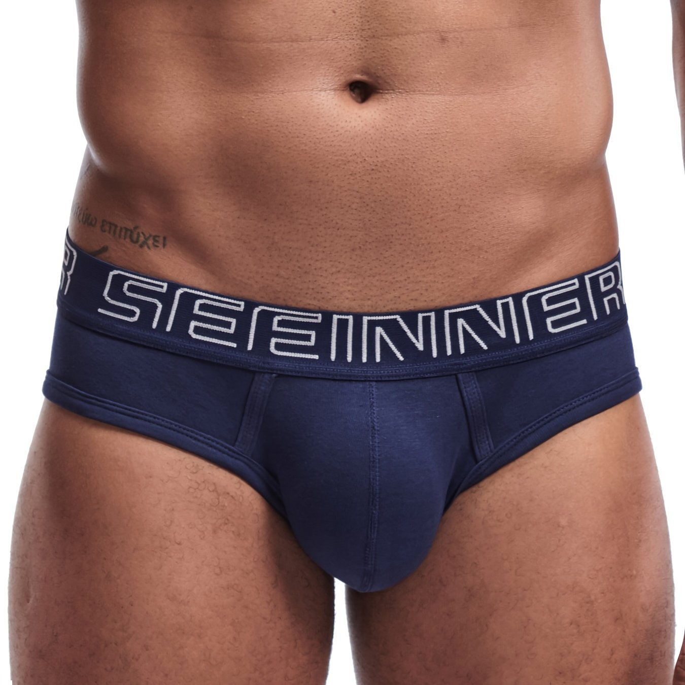 Men's trendy underwear, cotton breathable comfy briefs, low waist sexy underpants.