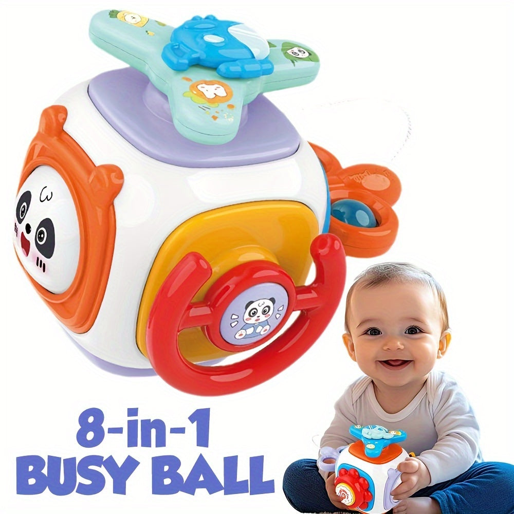 EDUVANKU presents the 1pc 8-in-1 Busy Ball Cube, a fun and engaging ABS educational toy designed for toddlers. This multi-function toy features activities that promote fine motor skills development, hand-eye coordination, and thinking skills. The Busy