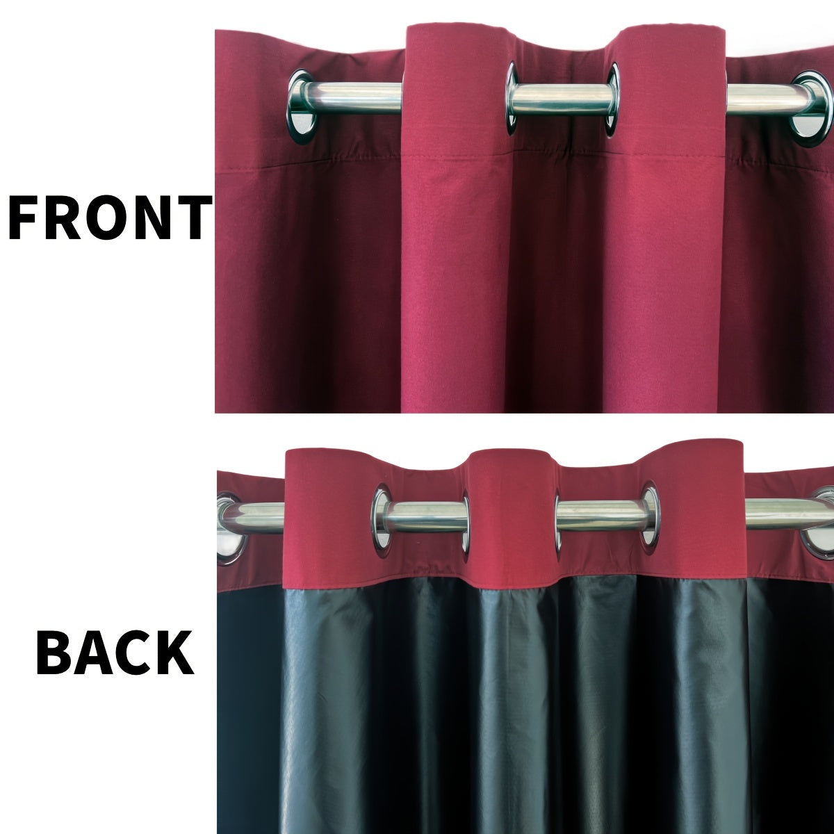 2 Sets of Bedroom Curtains with Coated Insulation and Simple Grommet Design for 100% Blackout