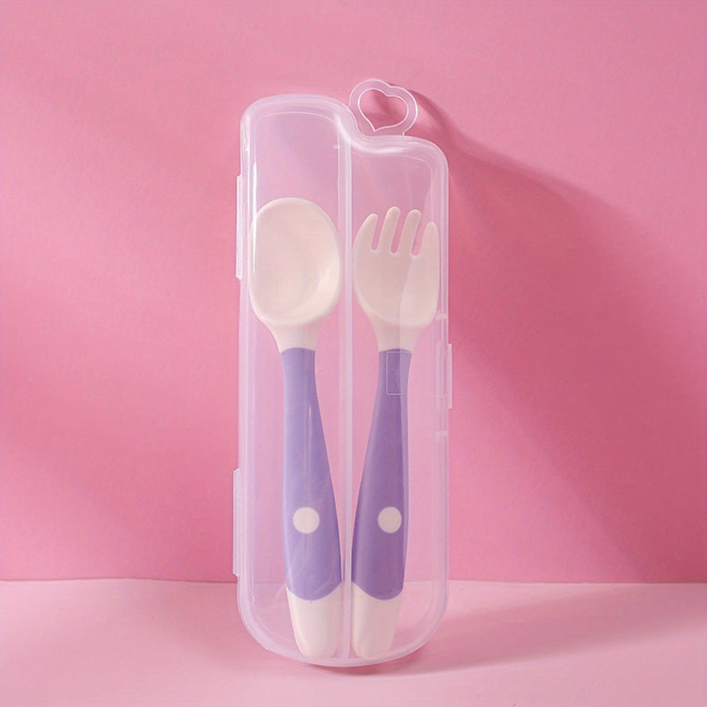 Children's Feeding Set - BPA-Free Spoon and Fork with Travel Case, Self-Feeding Training Utensils for Kids