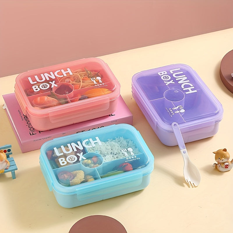 Separate Lunch Box Set for Office Workers, Includes Tableware, Microwave-Safe Bento Box for Picnics, Camping, and Home Use