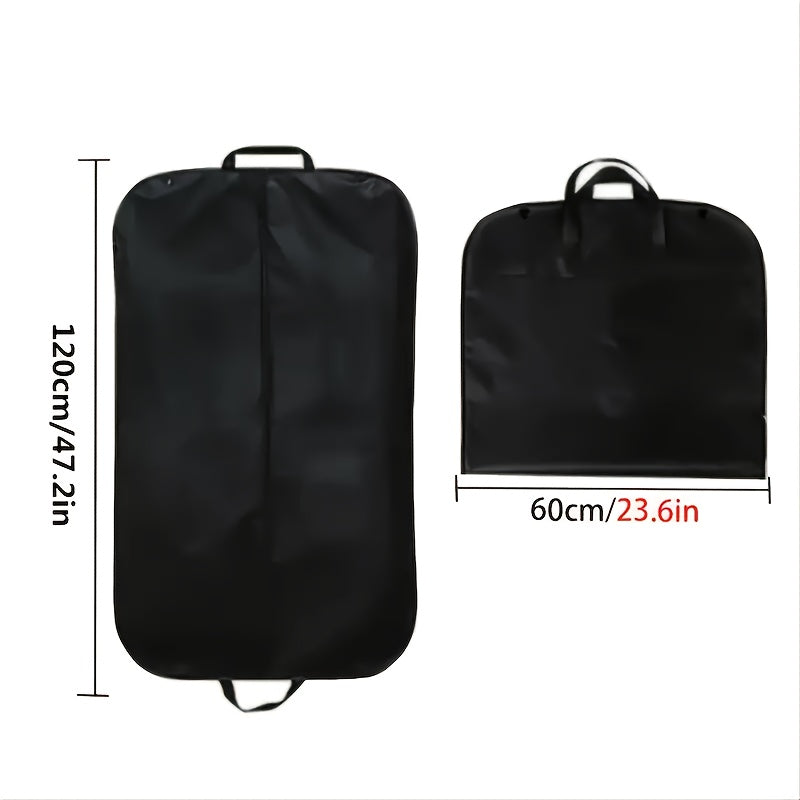 Black Hanging Garment Bag with Zipper, Fabric Suitcase for Clothes, Hanging Wardrobe Organizer - Ideal Home & Kitchen Storage Solution