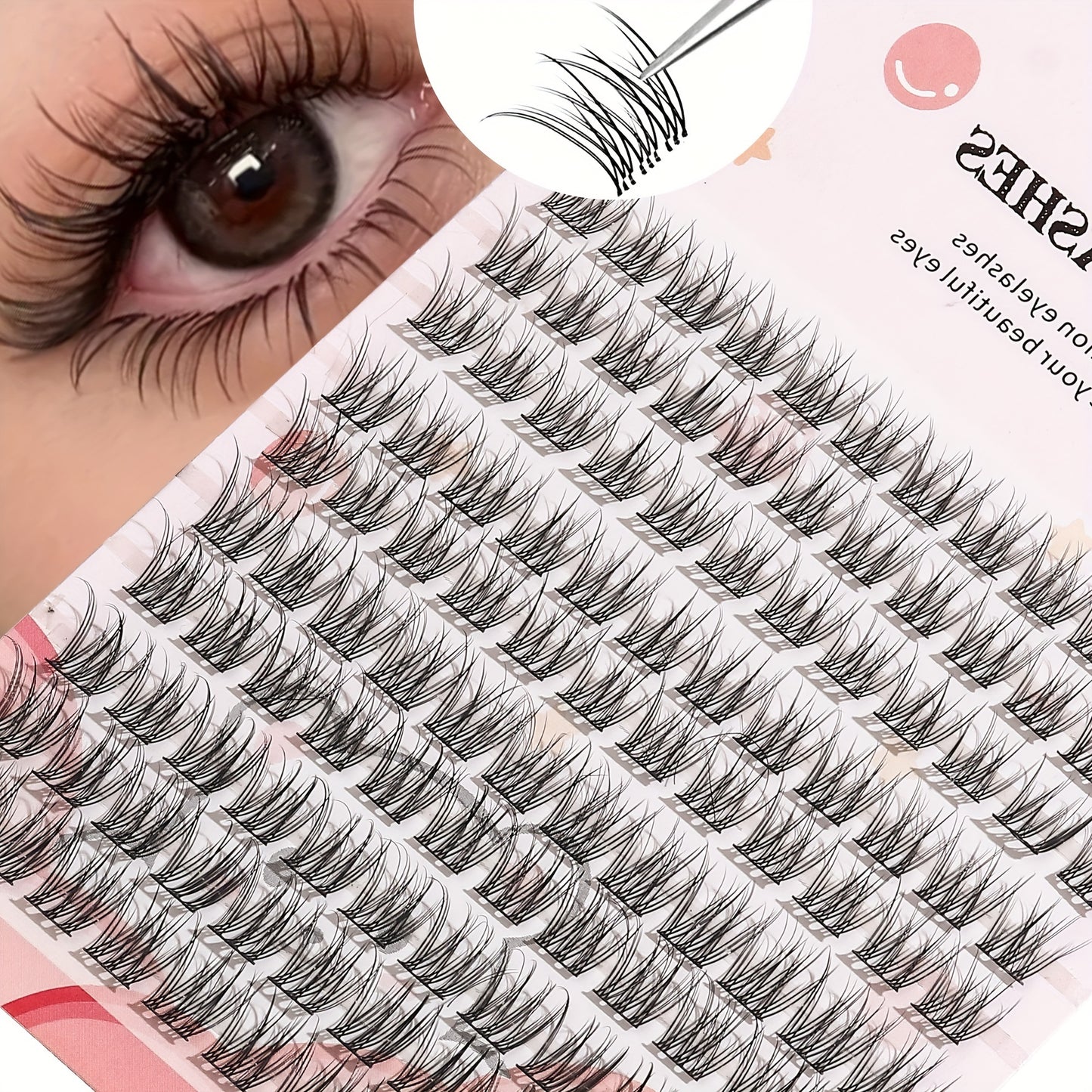 DIY false eyelashes in cartoon style with a natural look, C curl, 10-12mm length, 0.05mm thickness, beginner-friendly, reusable, single pair pack