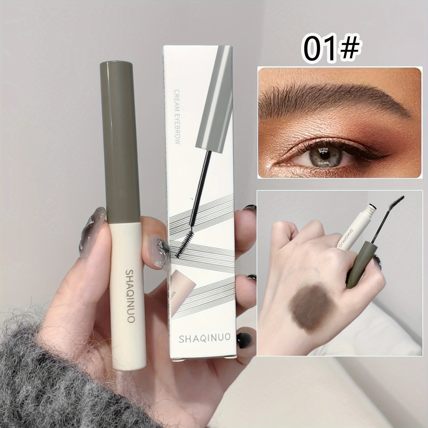 Tinted eyebrow mascara for long-lasting, waterproof, sweatproof, smudge-proof color enhancement. Sculpt and define brows with precision brush.