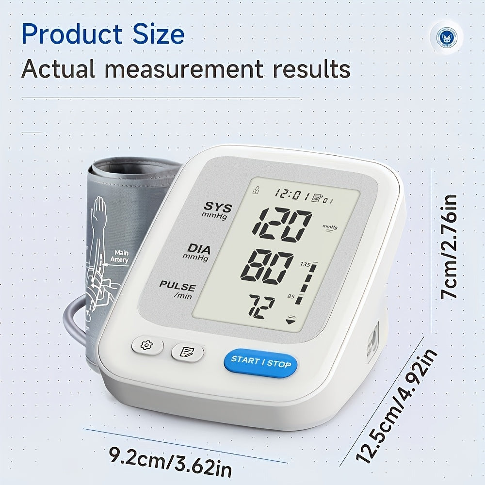 Yongrow Upper Arm Blood Pressure Monitor with LCD screen, portable design, white color, and adjustable cuff length. Suitable for adults.