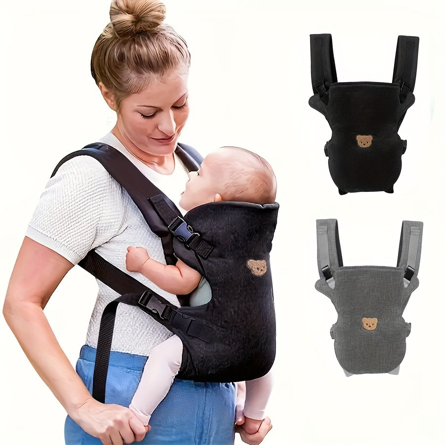 One-piece Ergonomic Carrier Wrap made of Polyester with Adjustable X-Shape Shoulder Strap, Non-Slip Comfort Design, Button Closure, Hand Washable - Great for Travel & Everyday Use, Excellent Holiday Gift Option.