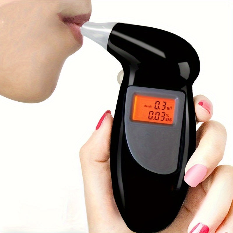 Portable digital breathalyzer for blood alcohol content testing, battery not included, suitable for home use and medical checks. Ideal for monitoring medication effects.