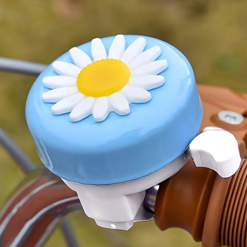 Colored bicycle bells featuring chrysanthemum and fun designs.