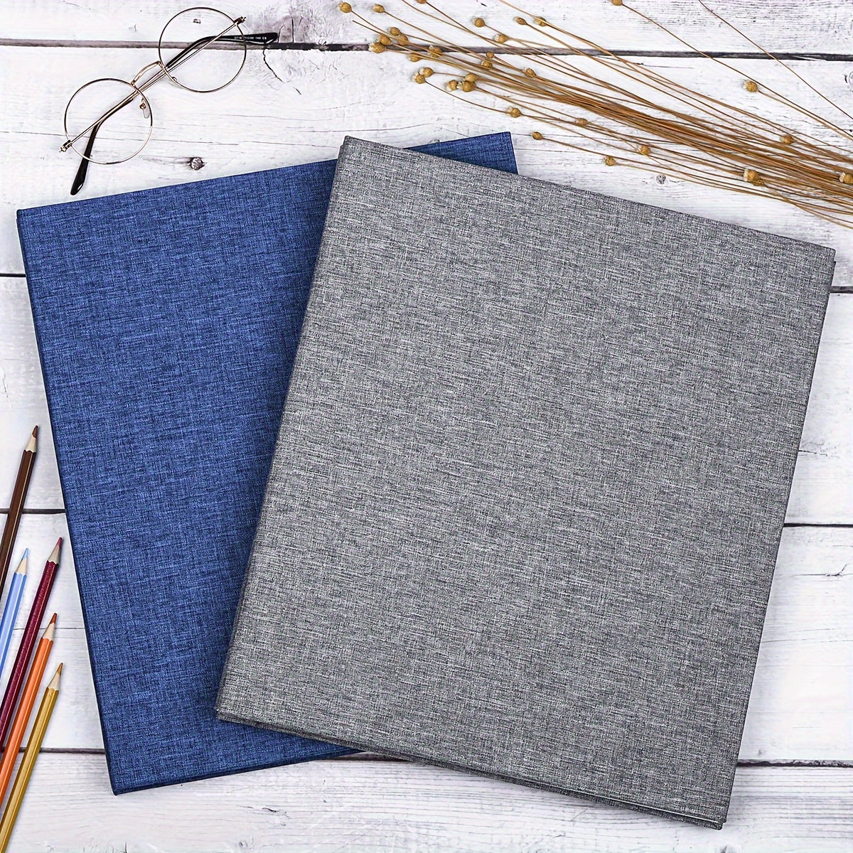 Large Self-Adhesive Travel Photo Album for 4x6, 5x7, and 8x10 Pictures - Perfect for Scrapbooking, DIY Projects, and Commemorating Special Occasions. Features 40 Sticky Pages and a Linen Cover. Ideal for Creating Personalized Anniversary, Christmas