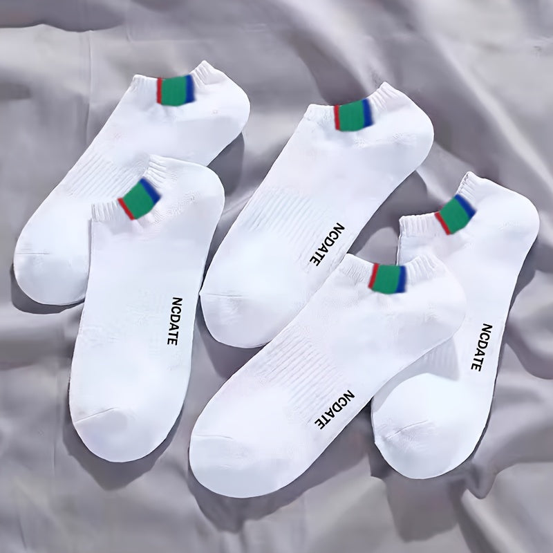 10 pairs of sweat-absorbent low-top invisible socks for spring and summer, available in solid colors. Sweat-resistant.