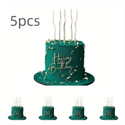 5pcs Classic Happy Birthday Acrylic Cake Topper for party and dessert table decoration and baking