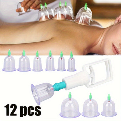 Manual cupping massage cup with thick suction for Chinese herbal therapy. No electricity or battery needed. Home muscle relaxation tool, ideal gift for parents.