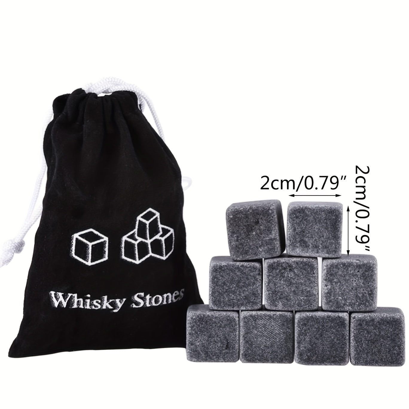 Reusable Whiskey Ice Stone Set, ideal for those who enjoy whiskey, makes a great gift for men, fathers, husbands, and friends celebrating their birthdays.