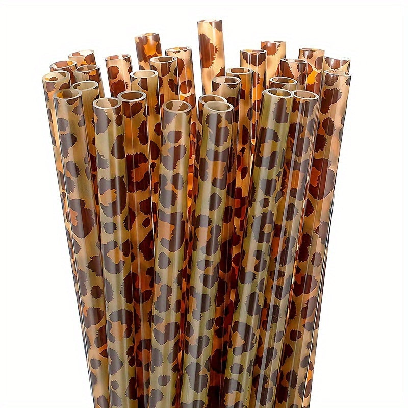 Set of 10 Reusable PP Plastic Straws featuring Fun Cartoon Designs, Available in 22.86cm and 25.91cm lengths - Premium Straws perfect for Parties and Restaurants