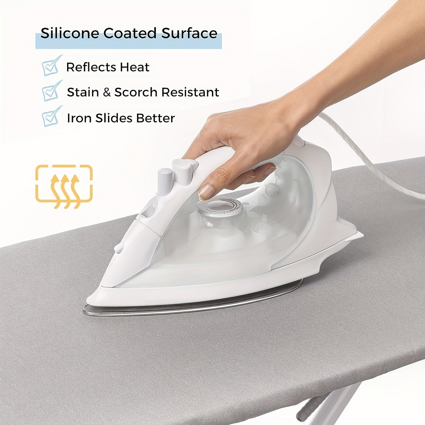 Upgrade your ironing experience with the 1pc Premium Thickened Ironing Board Cover. This universal fit cover is made from four layers of durable paper, ensuring long-lasting quality. The heat-retaining steam-reflective surface not only speeds up ironing