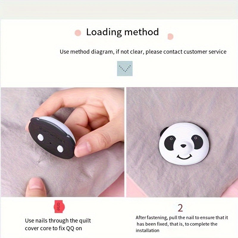 Qora 1 dona Panda dizayni magnit yostiq qopqog'i kliplari, qaytariladigan yotoq to'shagi mahkamlagichlari, sirpanmaydigan ko'rpa ushlagichlari - oson parvarish, faqat qo'lda yuvish