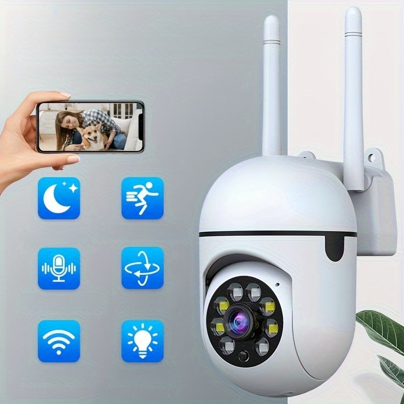 Introducing the Zhxinsd Wireless Security Camera - a high-quality 2MP camera that offers 2.4G WiFi connectivity for seamless home surveillance. With built-in auto tracking, color night vision, and two-way audio, this smart PTZ camera is perfect for both