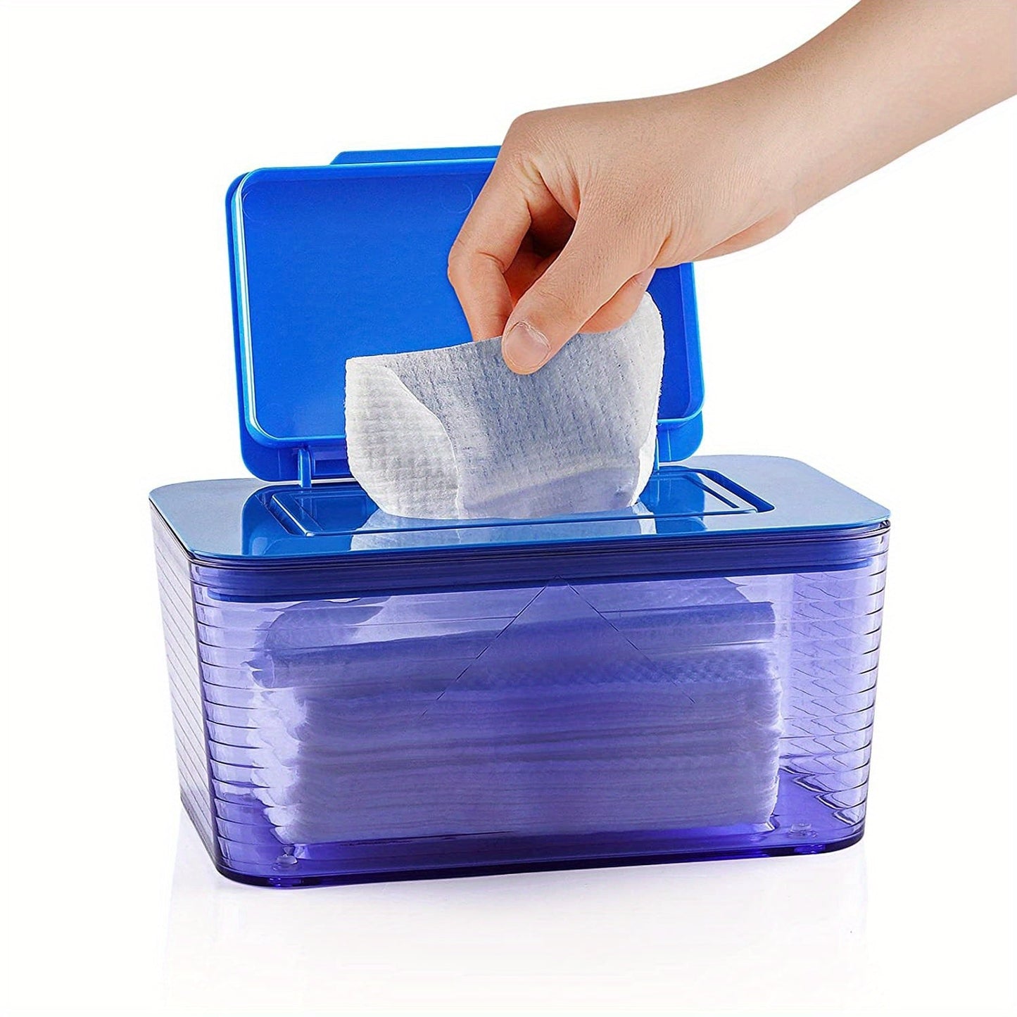 A non-slip wipe dispenser designed to keep wipes fresh and easily accessible.