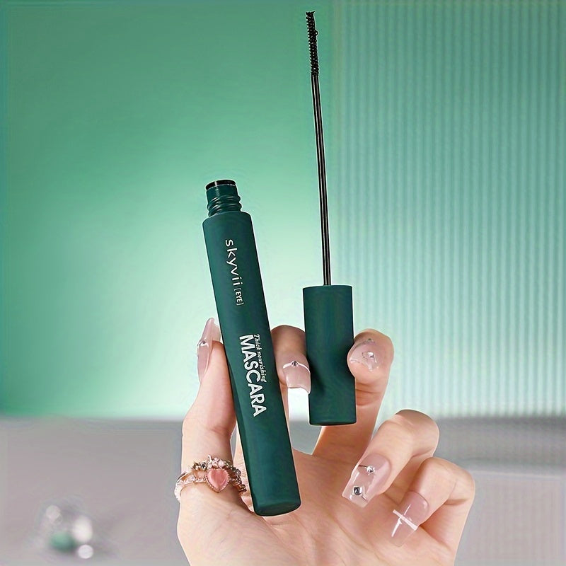 Waterproof mascara in black shade, suitable for all skin types, long-lasting and sweat-proof.