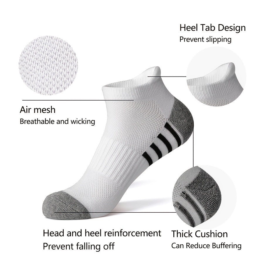 Men's casual striped sports socks, breathable and soft, ideal for summer fitness.