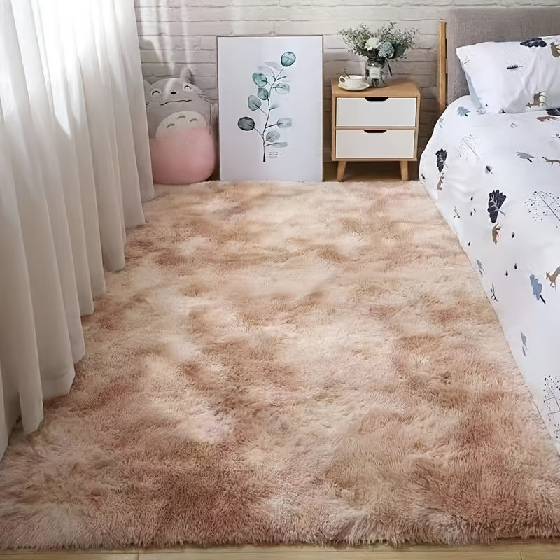 Soft, fluffy shag area rug perfect for living room or bedroom decor. This non-slip machine washable carpet adds luxury and coziness to any space.