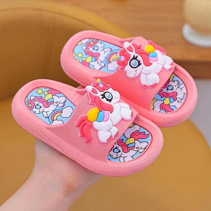 Kids' adorable cartoon slippers with anti-slip features, suitable for all seasons. Great for indoor and outdoor use.