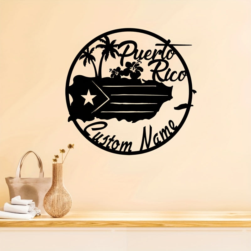 Customize your home decor with a personalized Puerto Rico metal wall art featuring a unique flag design. This durable metal sign is the perfect addition to any Puerto Rico themed room.