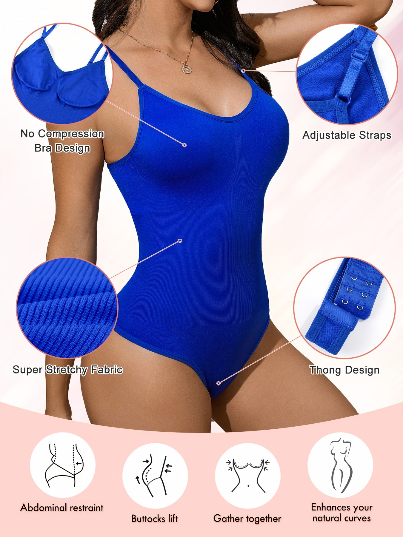 Elegant slimming bodysuit with high support, tummy control, butt lift, ribbed detail, made of lightweight nylon-elastane blend for waist shaping, no padding.