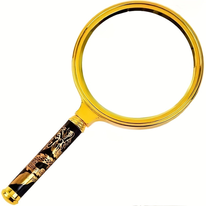 Durable high-definition handheld magnifying glass with high magnification for elderly reading, map, and insect observation.