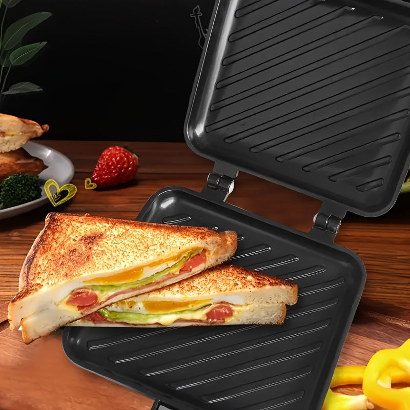 FARIDABIO Non-Stick Double-Sided Sandwich Maker is perfect for versatile cooking, offering a gas stove compatibility for crispy breakfasts and burgers, ideal for both home kitchen and