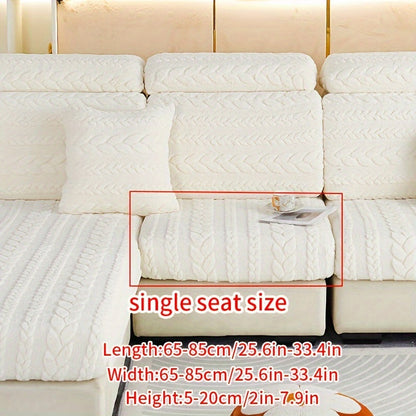 Wheat Sheaf Pattern Plush Sofa Cover, Cat Scratch Resistant, Elastic Fit for 1-4 Seater Sofas, Non-Slip, Machine Washable, Ideal for Multiple Rooms