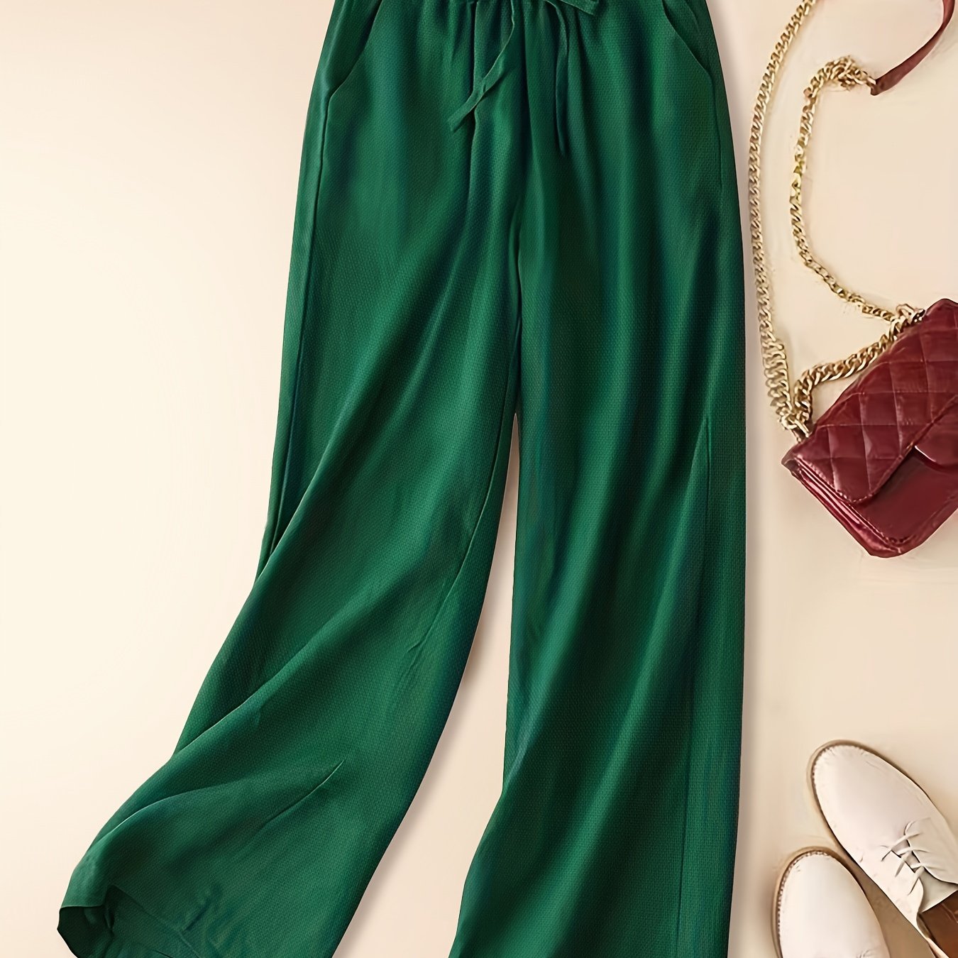 Drawstring wide leg pants for women, perfect for spring and summer casual wear.