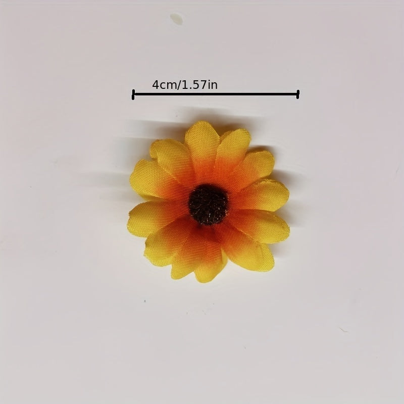 100/200 pieces of artificial daisy flowers, 4cm sunflower heads for decor.